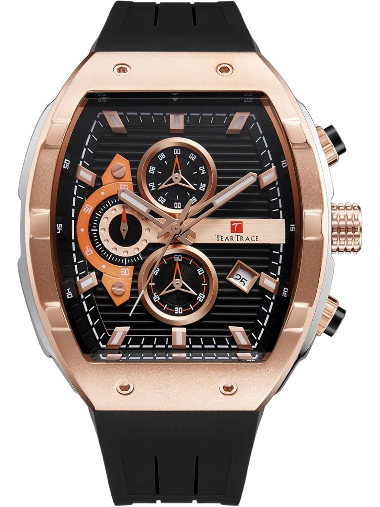 Men's Rose Gold Original Analog Quartz Waterproof Sport Fashion Unique Watch